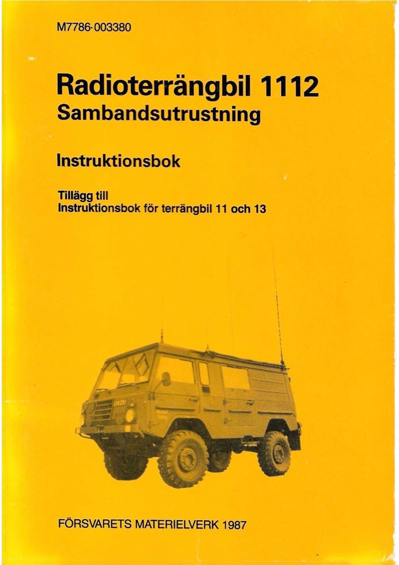 Radioterrängbil 1112 Sambandsutrustning Instruktionsbok (1987 M7786 003380) VOORPAGINA (1)