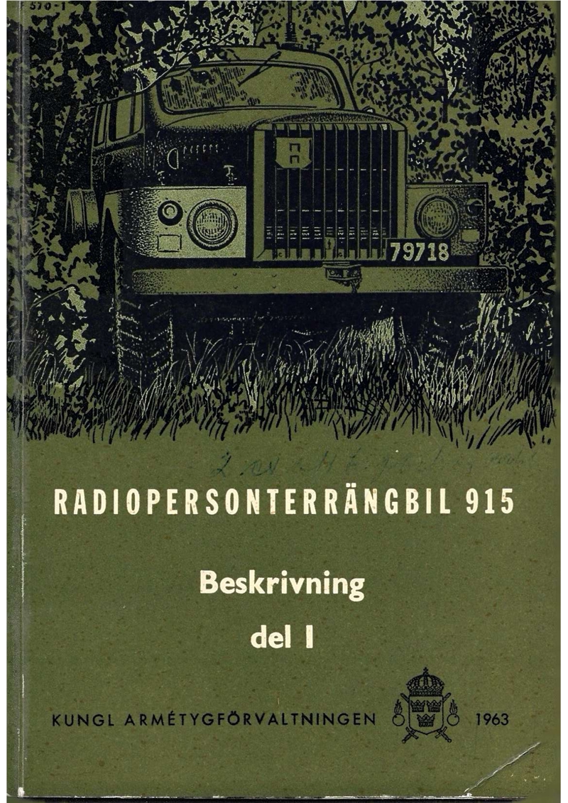 Radiopersonterrängbil 915 Beskrivning Del 1 (1963 F570 1) VOORPAGINA (1)