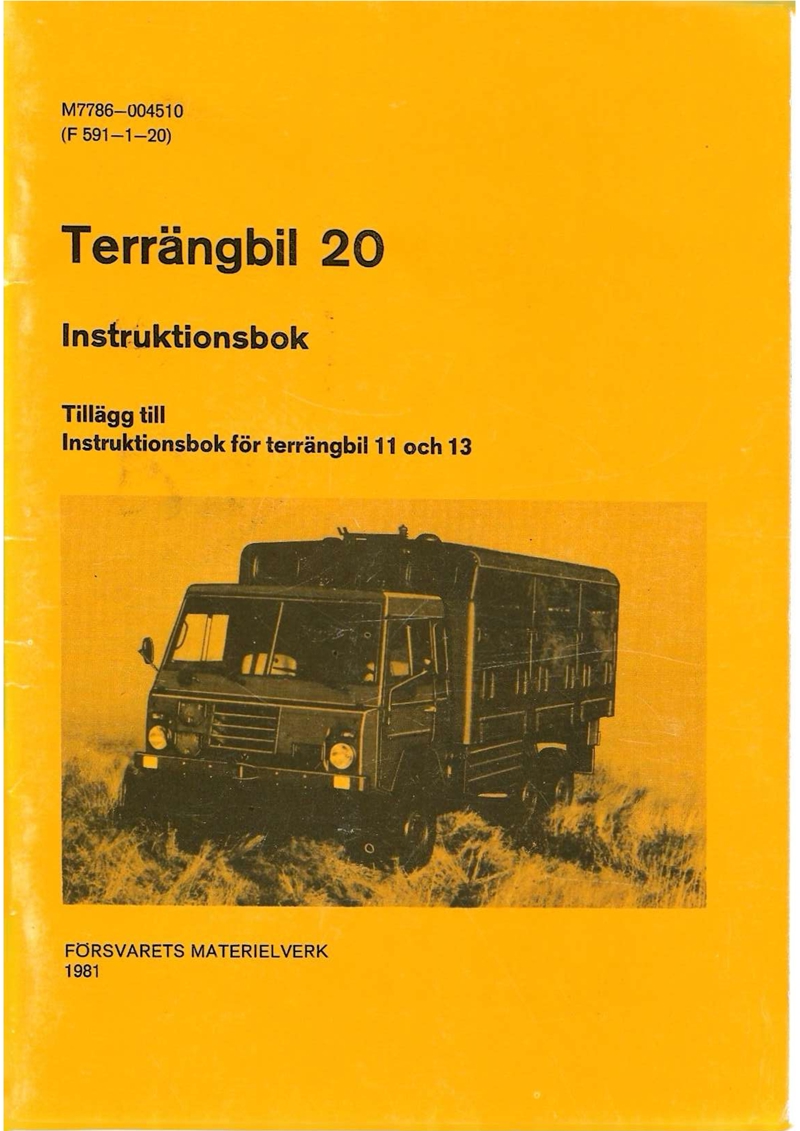 Terrängbil 20 Instruktionsbok (1981 M7786 004510) VOORPAGINA (1)