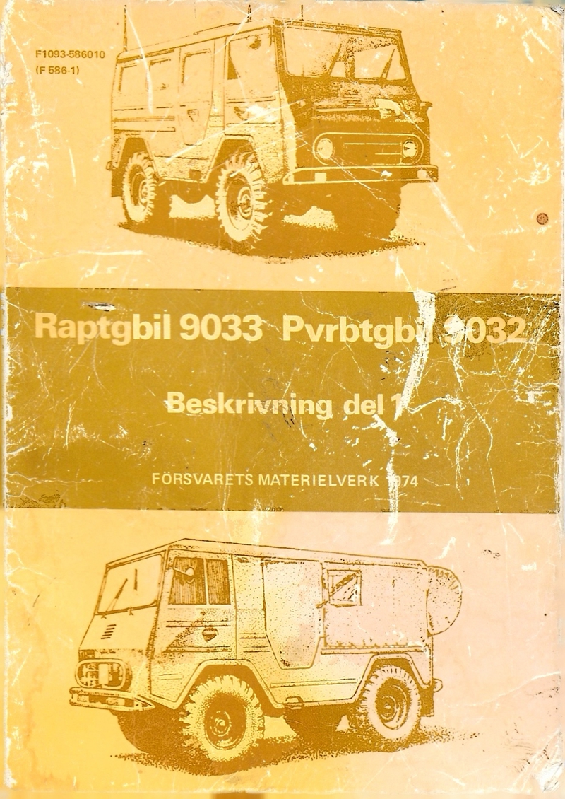 Raptgbil 9033 Prvbtbil 9032 Beskrivning Del 1 (1974 F1093 586010) VOORPAGINA (1)