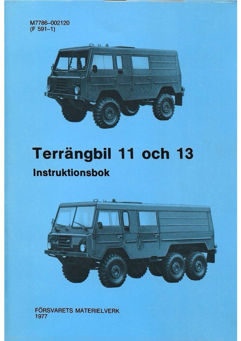 Terrängbil 11 Och 13 Instruktionsbok (1977 M7786 002120) VOORPAGINA (1)